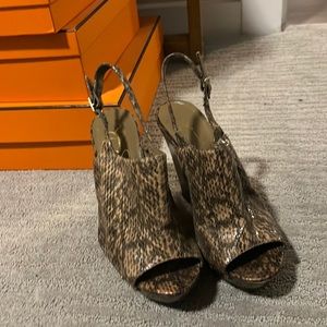 Snakeskin wedges